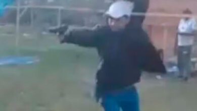 Uno de los tiradores en la pela de La Matanza