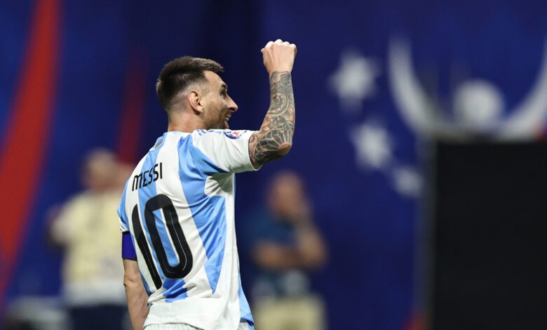 Lionel Messi en el partido de Argentina y Canadá en la Copa América. Estadio Mercedes Benz de Atlanta Georgia, EE.UU., 20 de junio de 2024.
