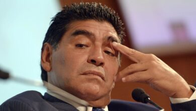 El legendario futbolista argentino Diego Armando Maradona, en Milán (Italia), el 17 de octubre de 2013.