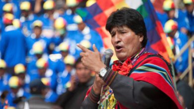 Bolivia's President Evo Morales speaks during a ceremony to mark the "Day of Agricultural Revolution" in Challapata