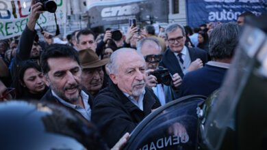 Protesta de jubilados en el Congreso de Argentina, Buenos Aires, 4 de septiembre de 2024.