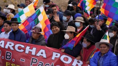 Evo Morales en la marcha por la vida