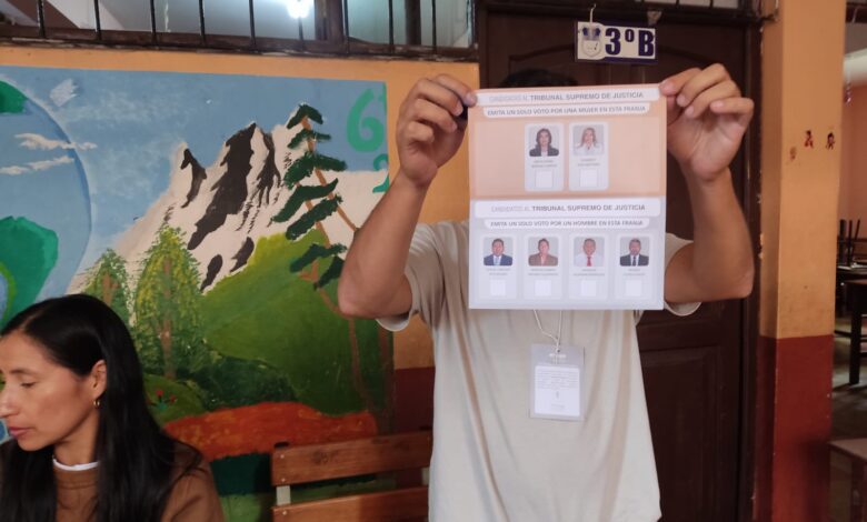 Elecciones judiciales 2024, mesa de sufragio en Tarija