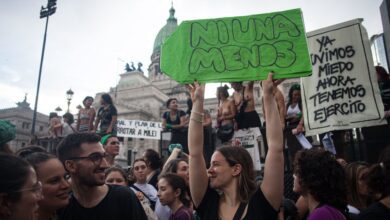 Marcha feminista en Buenos Aires, Argentina, 8 de marzo del 2024.