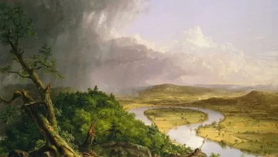 Vista desde el monte Holyoke, Northampton, Massachusetts, después de una tormenta eléctrica The Oxbow, de Thomas Cole, 1836. Museo Metropolitano de Arte