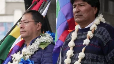 El presidente Luis Arce y el expresidente Evo Morales.