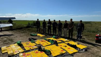 La droga incautada en territorio argentino.