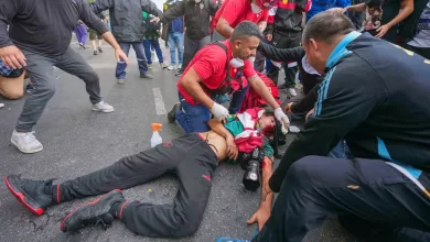 Médicos atendiendo a Pablo Grillo, herido durante los enfrentamientos en la manifestación por los derechos de los jubilados. Buenos Aires, 12 de marzo de 2025.