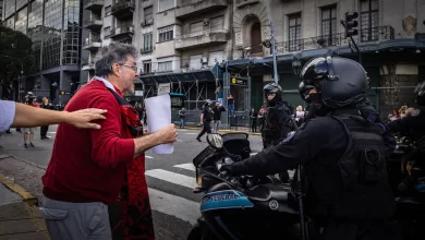 Protesta masiva de los jubilados en la Argentina