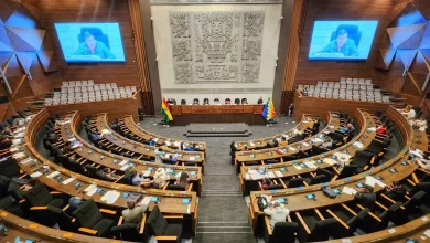 Sesión de la Cámara de Diputados, encabezado por su presidente Omar Yujra.