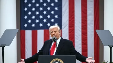 Donald Trump se pronuncia sobre los aranceles recíprocos durante un acto en la Casa Blanca el 2 de abril de 2025.
