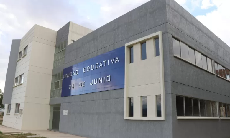 La nueva infraestructura de la Unidad Educativa 24 de Junio, en Tarija