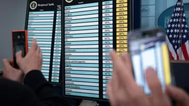 Gráficos con los aranceles recíprocos anunciados por el gobierno de Donald Trump el 2 de abril de 2025