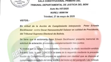 La determinación fue comunicada mediante una complementación y enmienda.
