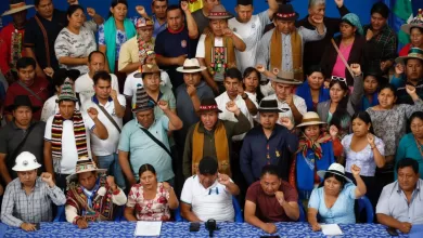 Representantes de organizaciones sociales afines al expresidente Evo Morales