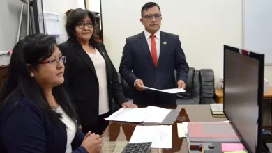 Magistrada Fanny Coaquira (al medio)