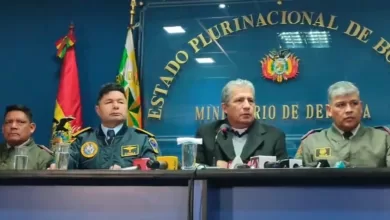 Ministro de Defensa Edmundo Novillo y alto mando militar