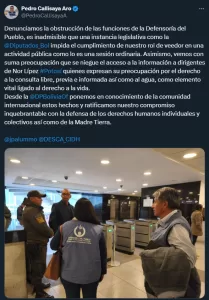 Denuncia realizada en las redes sociales Denuncia realizada en las redes sociales