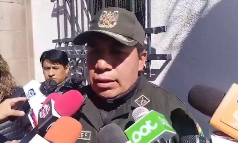 El coronel Limbert Choque, vocero del Comando Departamental de la Policía