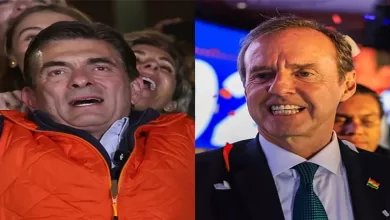 El senador de centro derecha Rodrigo Paz y el expresidente Jorge “Tuto” Quiroga se medirán en la segunda vuelta pautada para el 19 de octubre. Foto EFE