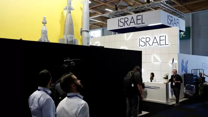 Una vista del stand de Elbit Systems en el primer día del Salón Aeronáutico de París, 16 de junio de 2025