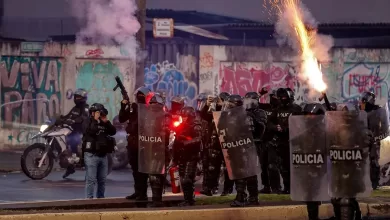 Policía reprime en Ecuador