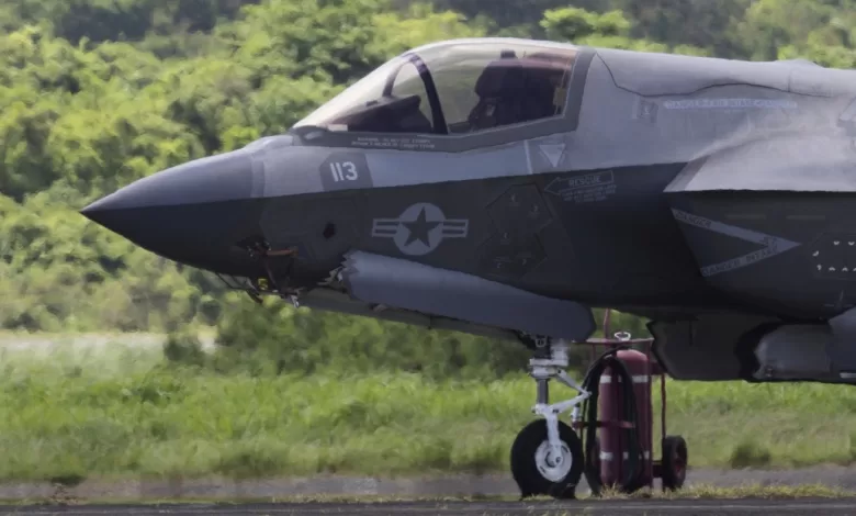 Un caza F35 de EE.UU. en aeropuerto José Aponte de la Torre, Ceiba, Puerto Rico, 14 de septiembre del 2025.