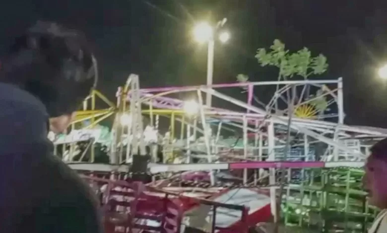 Una rueda de la fortuna gigante se desplomó