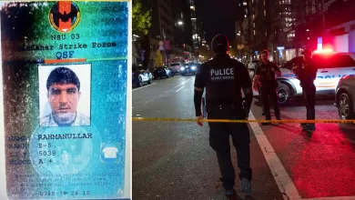 Rahmullah Lakanwal, El Servicio Secreto de EE.UU. y la Policía Metropolitana responden al tiroteo cerca de la Casa Blanca, 26 de noviembre de 2025.