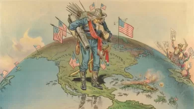 Caricatura sobre la Doctrina Monroe