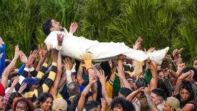 Bad Bunny durante su presentación en el medio tiempo del Súper Bowl,Luisiana 8 de febrero de 2025.