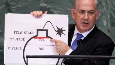 Netanyahu en un discurso ante la 67ª Asamblea General de la ONU el 27 de septiembre de 2012