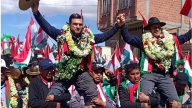 Rodrigo Paz y Edman Lara, candidatos del Partido Demócrata Cristiano (PDC), ingresaron al municipio de Achacachi, considerado como bastión del MAS.