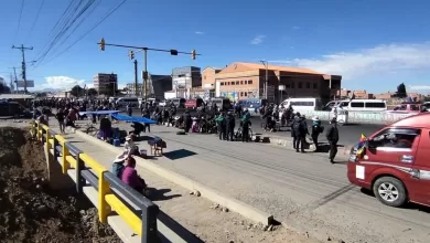 Un punto de bloqueo en El Alto.