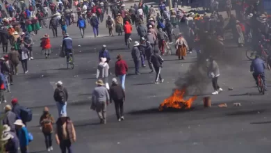 Uno de los puntos de bloqueo en la ciudad de El Alto que se instaló la semana pasada.