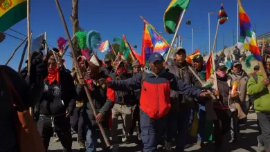 Manifestantes en el Centro de La Paz, Foto Xinhua